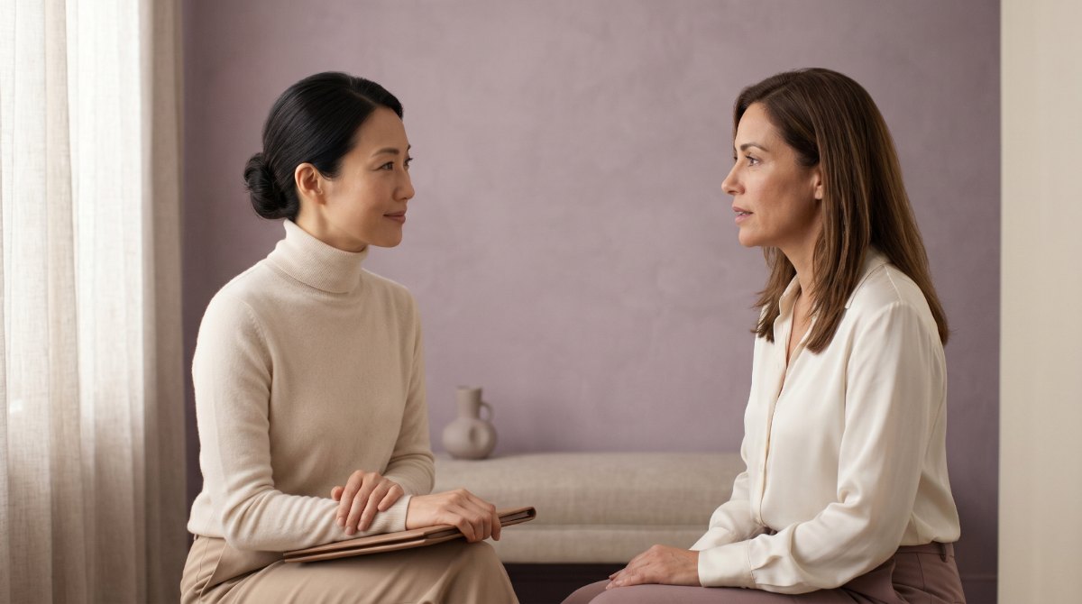 Aesthetic consultation between provider and patient